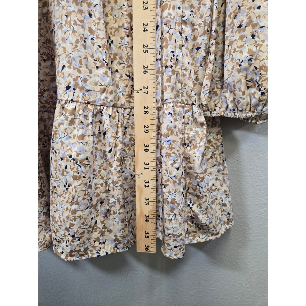 Ellos Floral Tiered Boho Cottagecore Long Sleeve Mini Dress 1X 22/24 - Picture 7 of 8